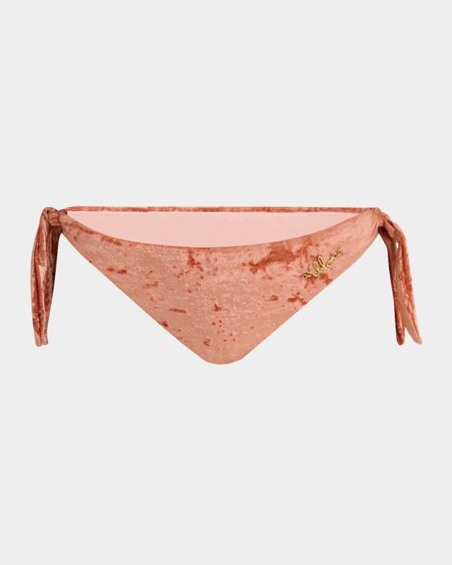 Chloe Knotted Crushed Velvet Bikini Bottoms
